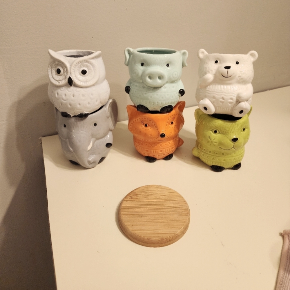 Animal Ceramic Planter Set 6 Pcs